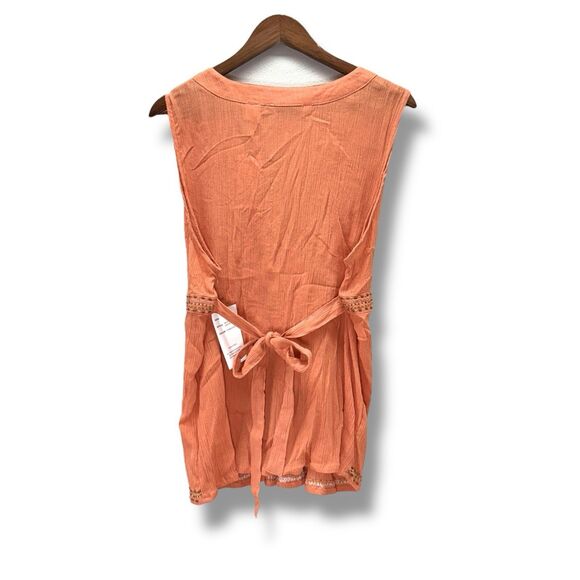 Gauze Babydoll Beaded Tank Top Plus Size 18/20 Beachy Coastal Boho Tropical Y2k - Picture 2 of 8